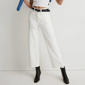 NWT Madewell The Perfect Vintage Wide-Leg Crop Jean in Tile White NE086